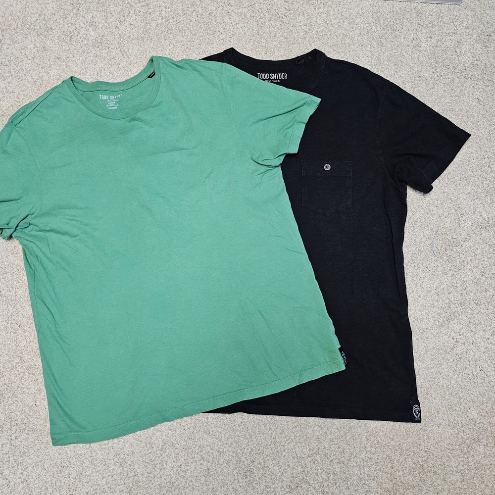 Todd Snyder New York T-Shirts Mens Large‎ Lot of 2 Black & Green Short Sleeve
